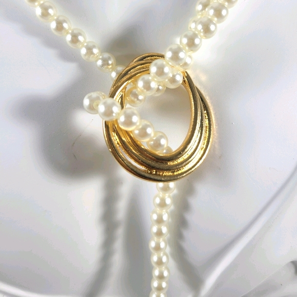 Pearl with Gold Accent Necklace - Picture 3 of 4